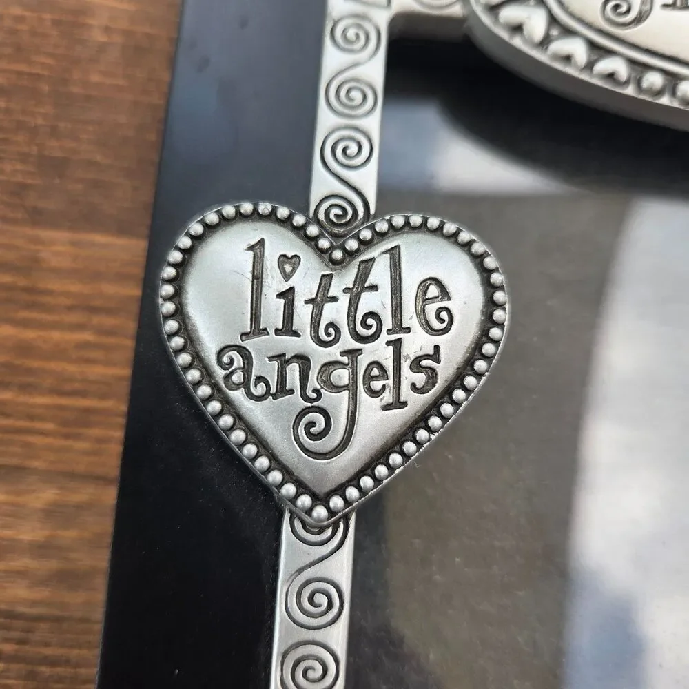 Fetco Home Decor Grandkids Little Angels 4x6 Photo Frame Black Silver